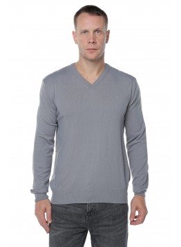 Pulover barbatesc ,Cashmere, Giovane Ricco, in anchior, cu lana merinos si casmir, Gri